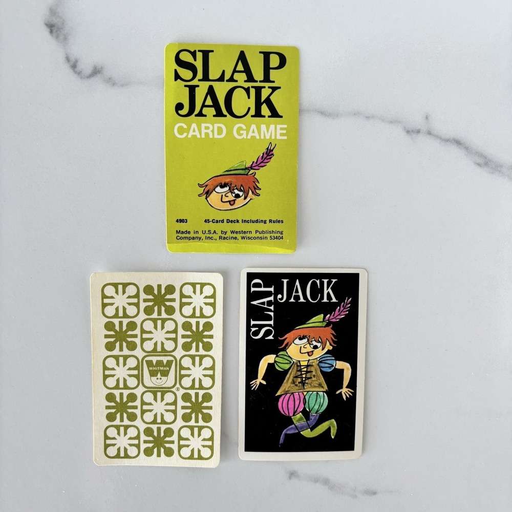 Vintage 1965 Slap Jack Whitman Cards Complete Set 45 card deck with Case #4903